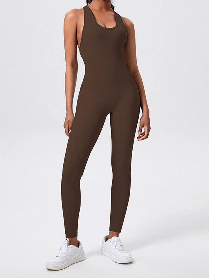 Backless Scrunch Butt Workout Jumpsuit