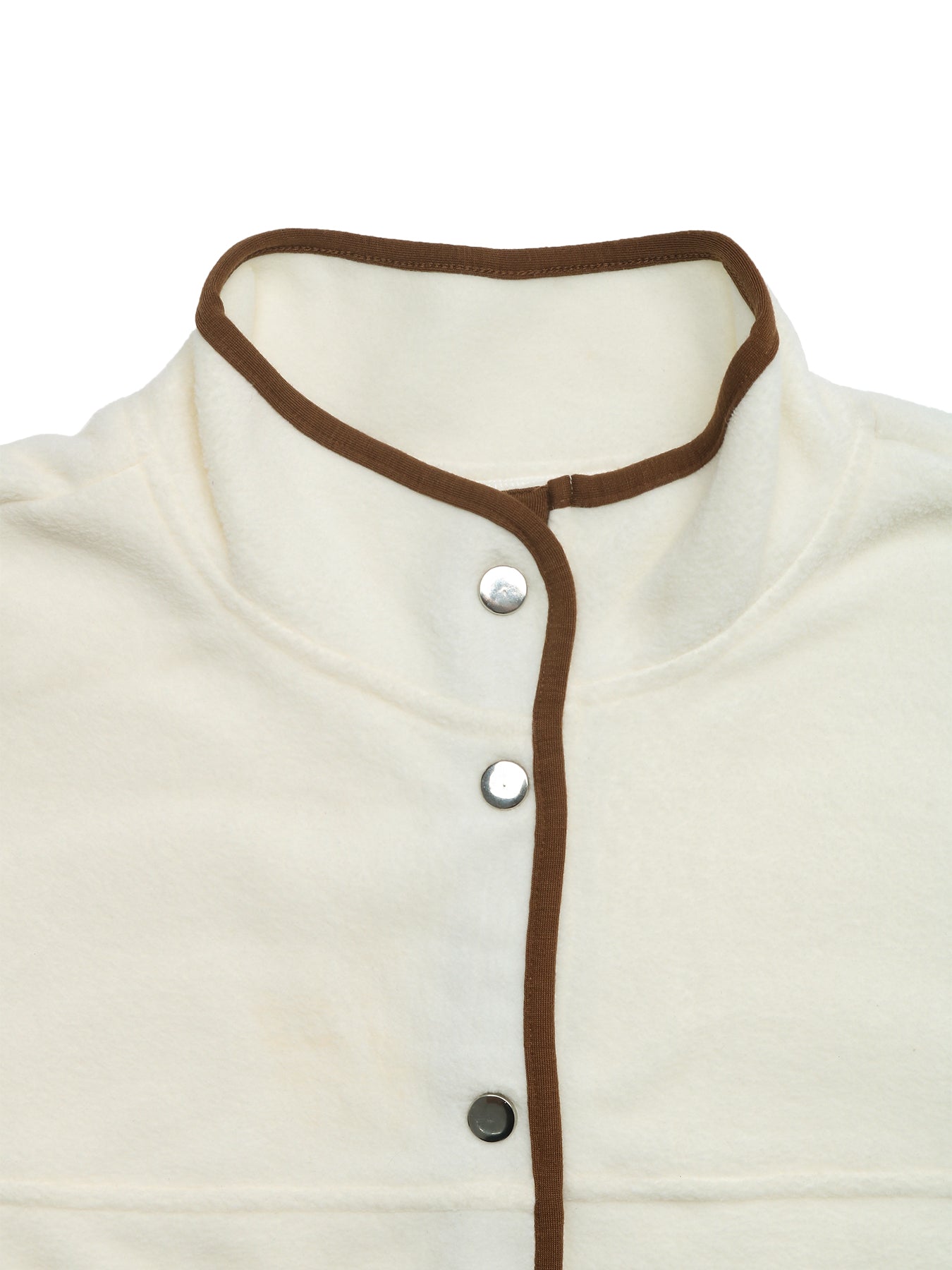 Cozy Contrast Trim Fleece Jacket