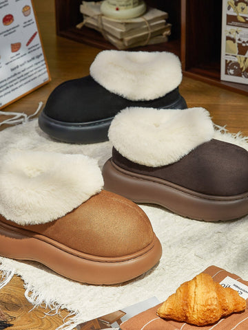 Fuzzy Platform Suede Ankle Boots