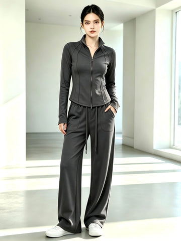 Soft Slimming Full Zip Pant Set