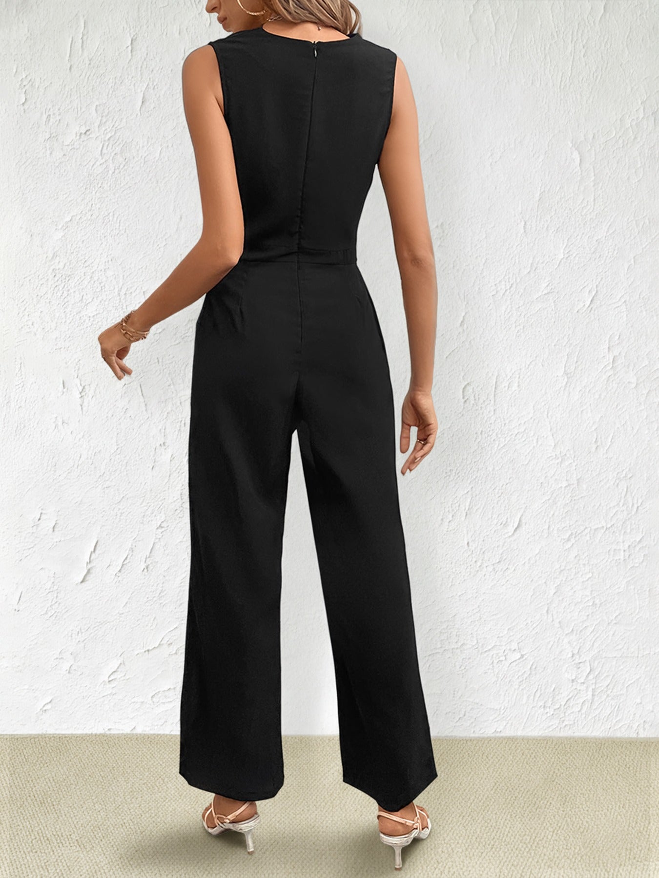 Sleeveless Wide-Leg Modern Jumpsuit