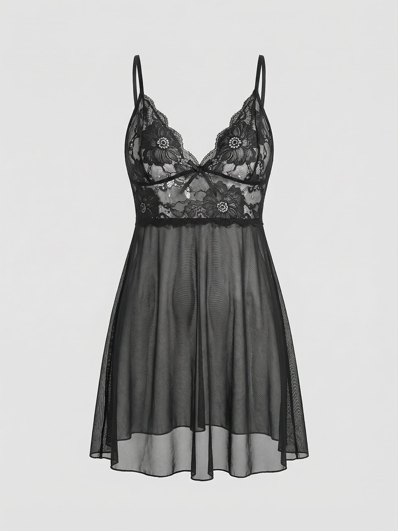 Lace Backless Nightgown With a Matching Thong