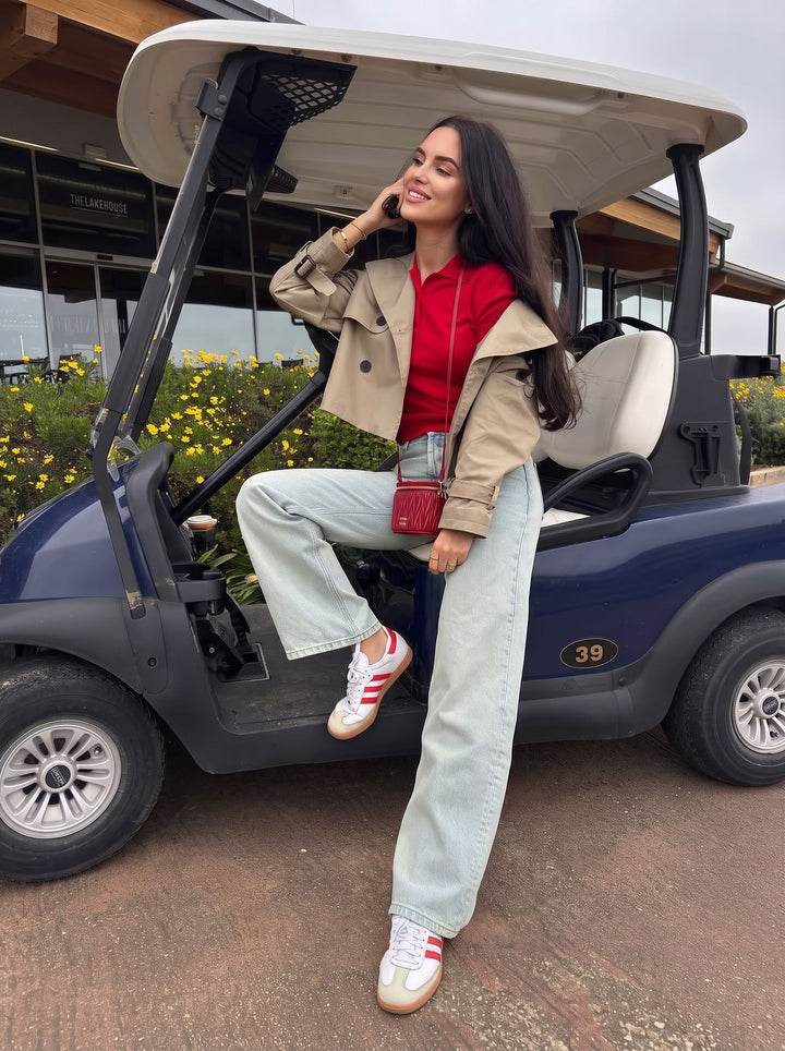 Double Breasted Cropped Trench Coat
