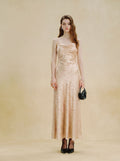Satin Cowl Neck Midi Dress