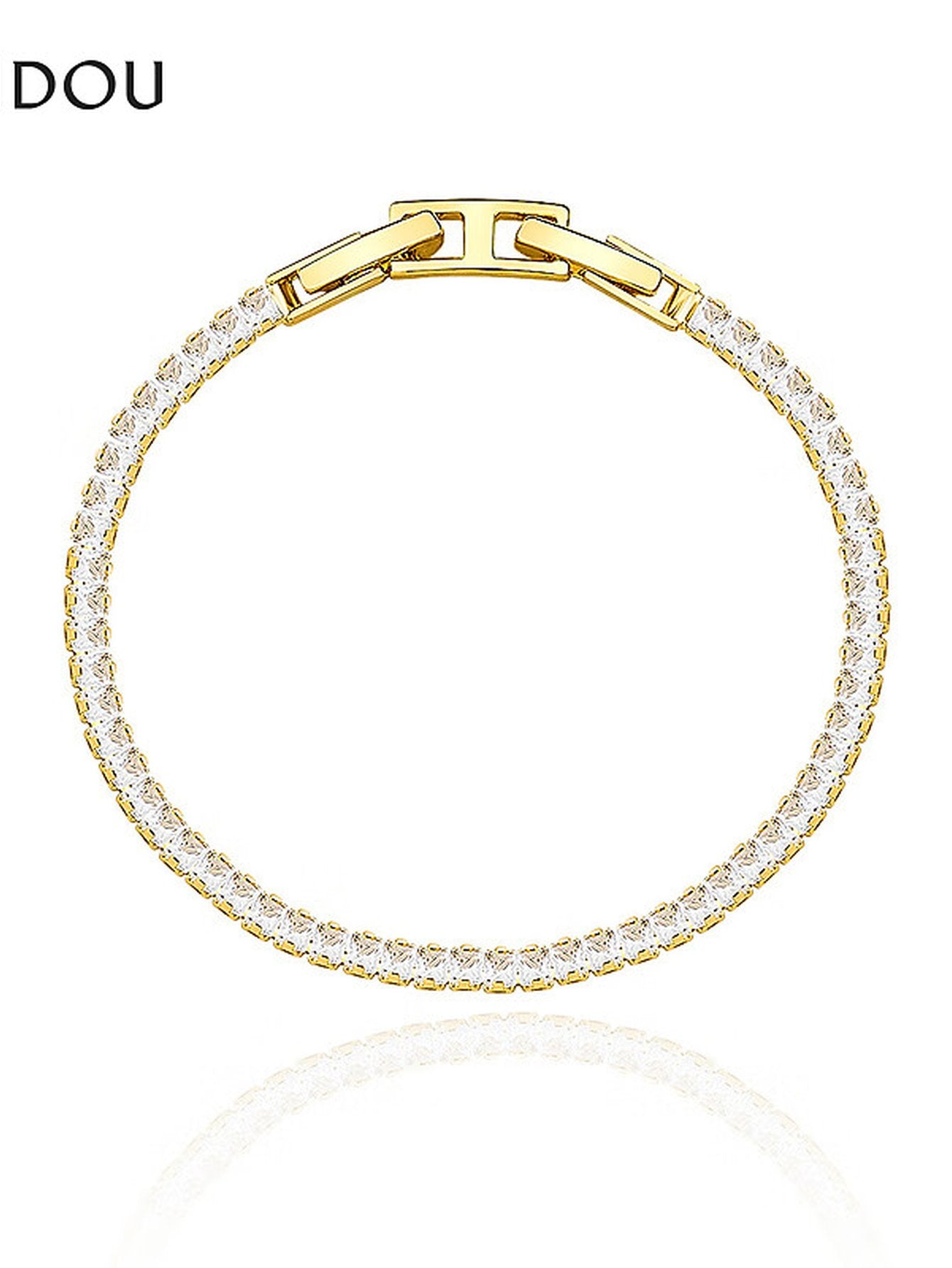Dainty Gold Cubic Zirconia Tennis Bracelet