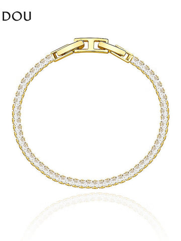 Dainty Gold Cubic Zirconia Tennis Bracelet