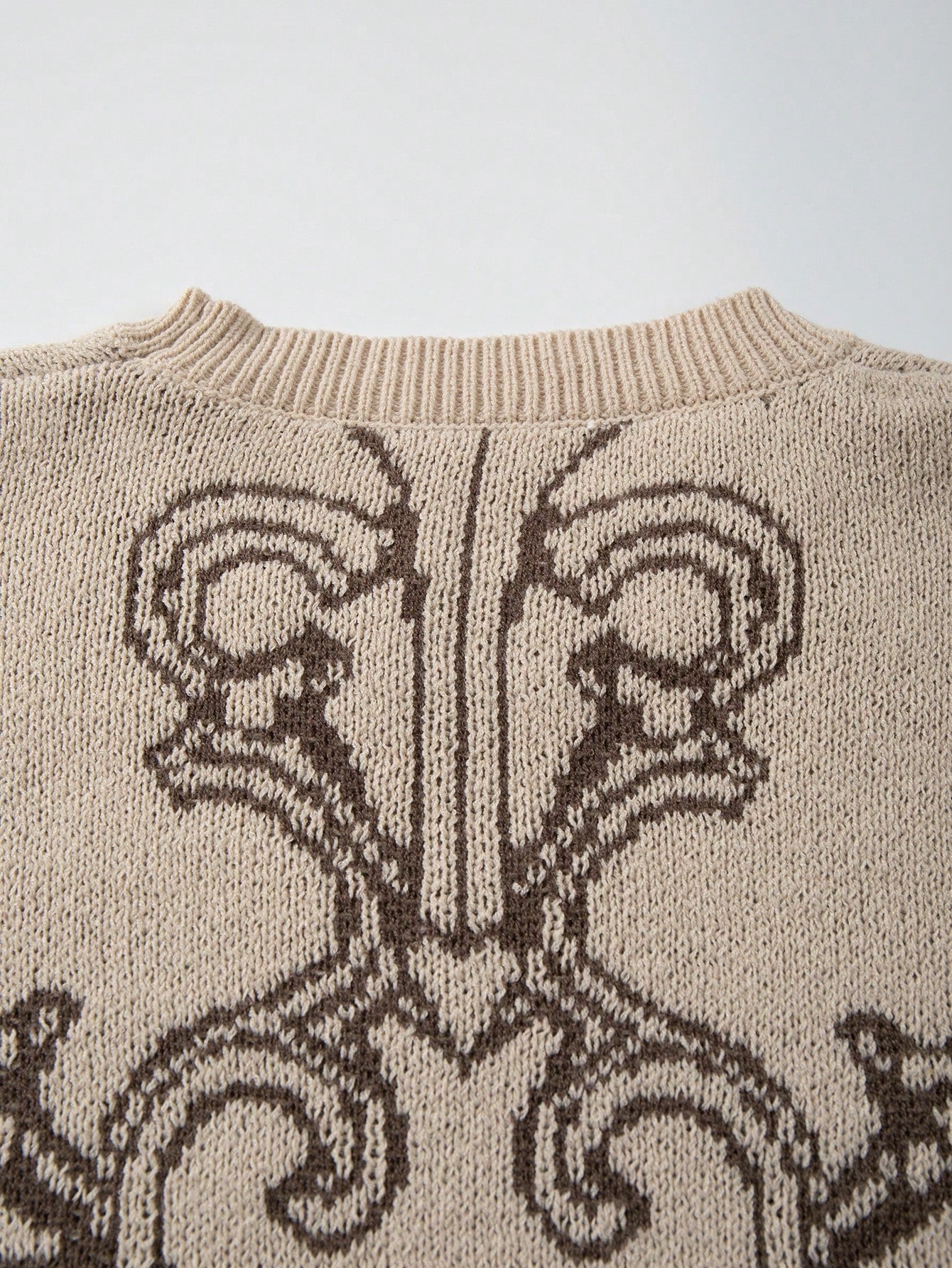 Oversized Grunge Cross Graphic Knit Sweater