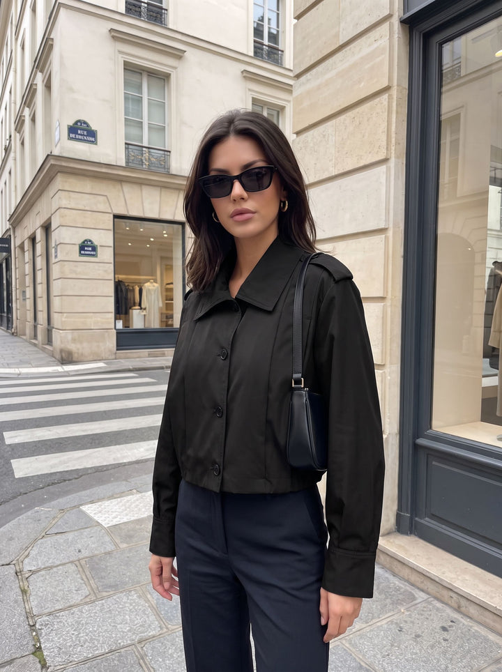 Oversized Pleated Button Down Jacket