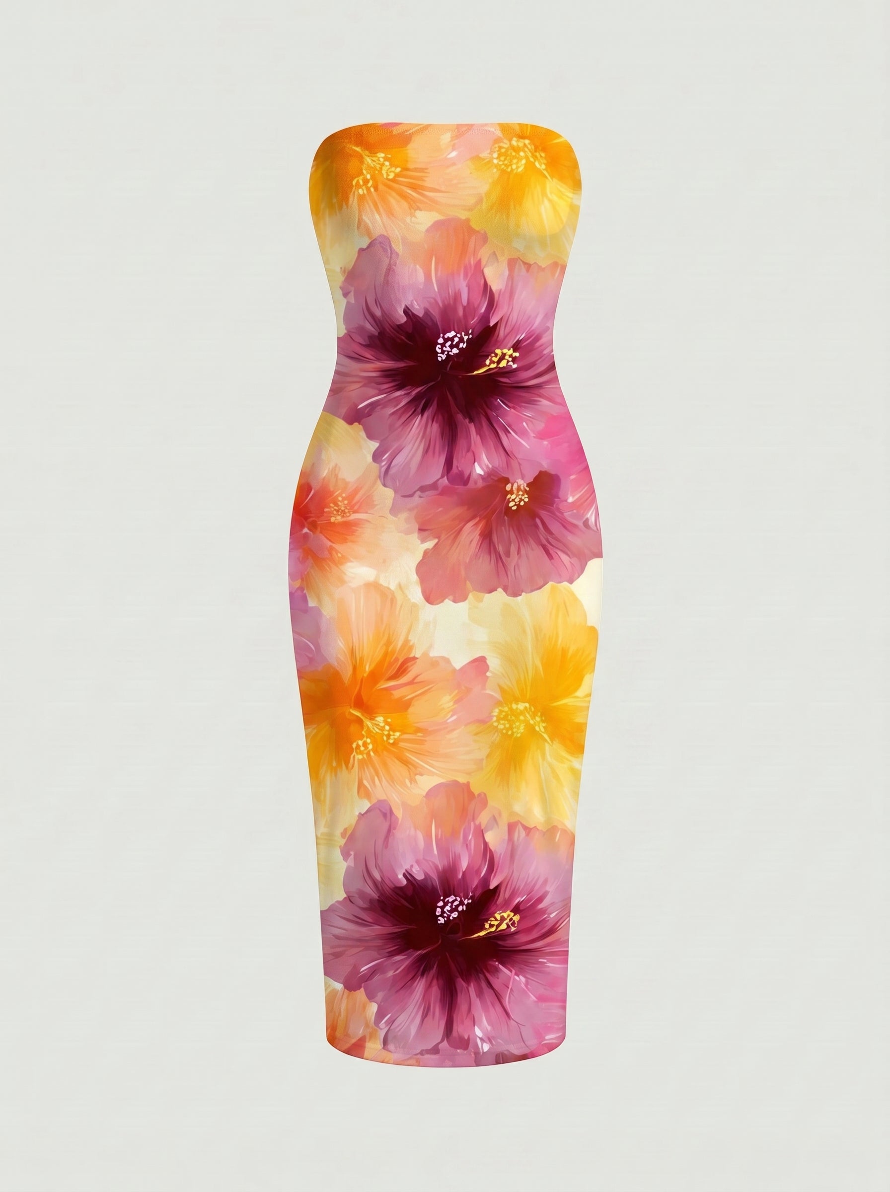 CORINNE
Floral Print V Neck A Line Midi Dress