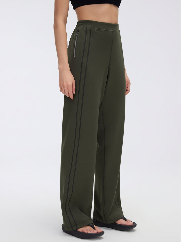 High Waisted Zipper Pocket Pants