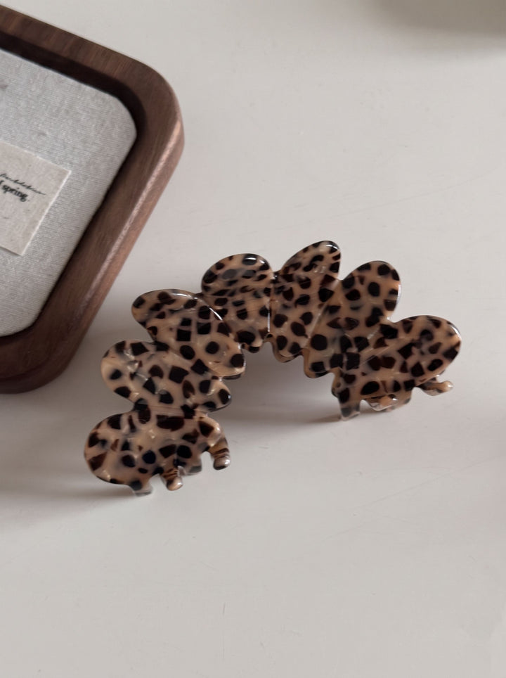 Leopard Print Heart Shape Hair Claw