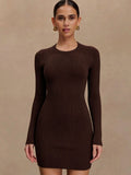 Form Fitting Ribbed Knit Dress