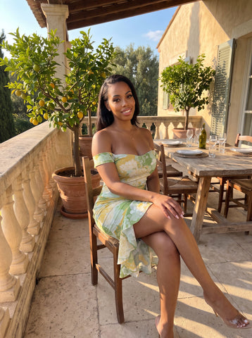 piecesofmilan's Green Floral Print Mini Dress