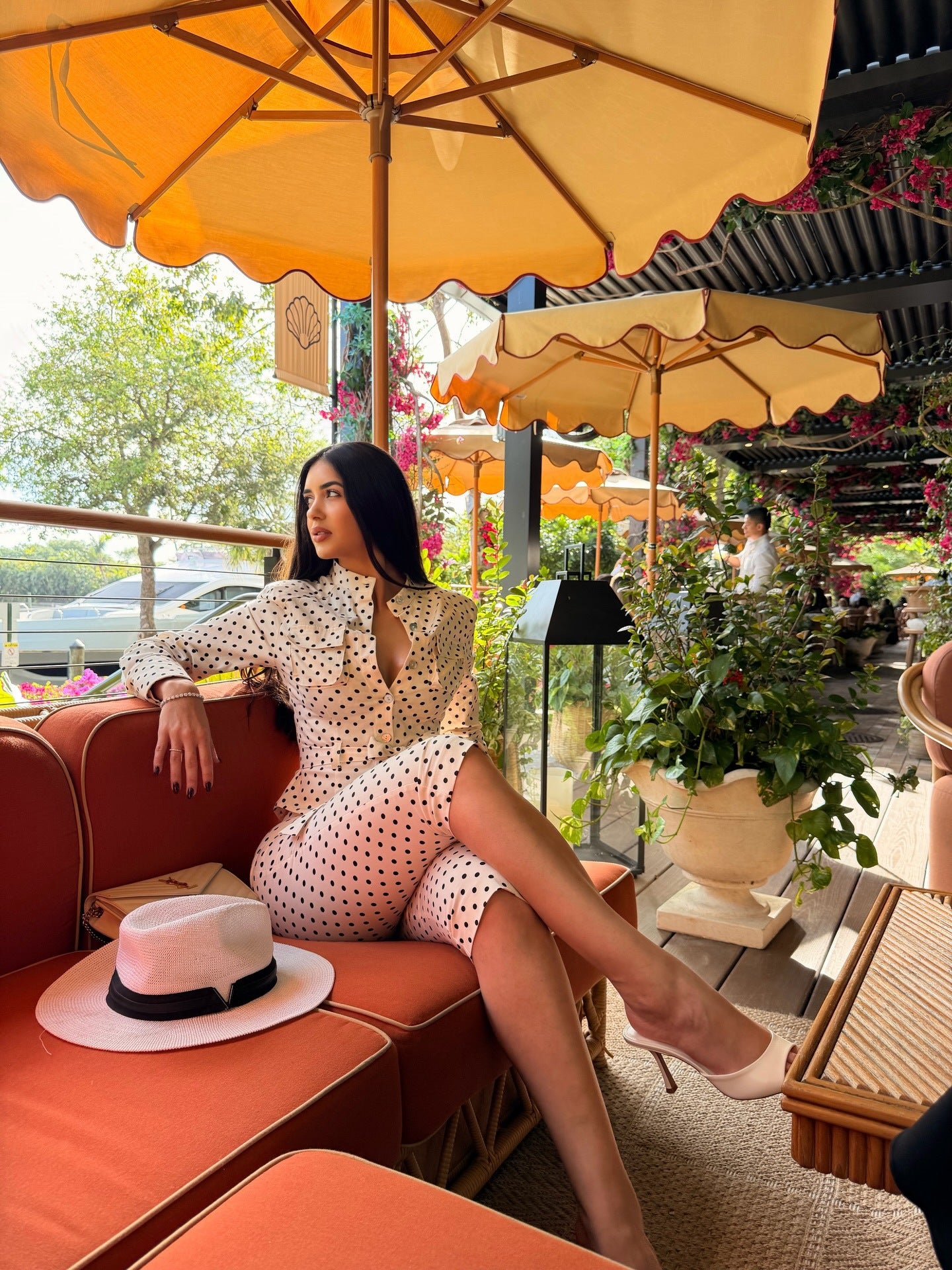 Polka Dot Belted Pants Set