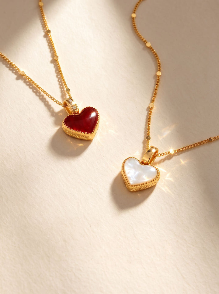 Dainty Reversible Heart Pendant Necklace