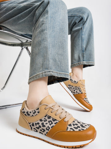 Leopard Print Rubber Sole Fashion Sneakers