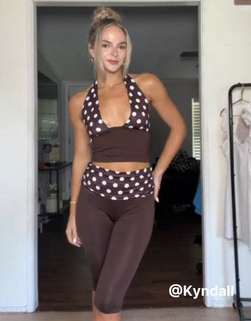 Polka Dot Halter Legging Set