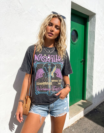 Guitar Graphic Loose Fit T-Shirt