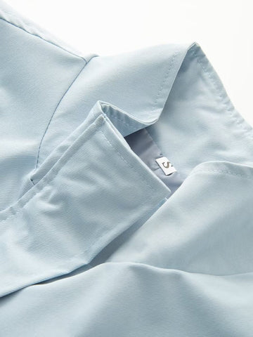 Cinched Waist Lightweight Stand Collar Jacket