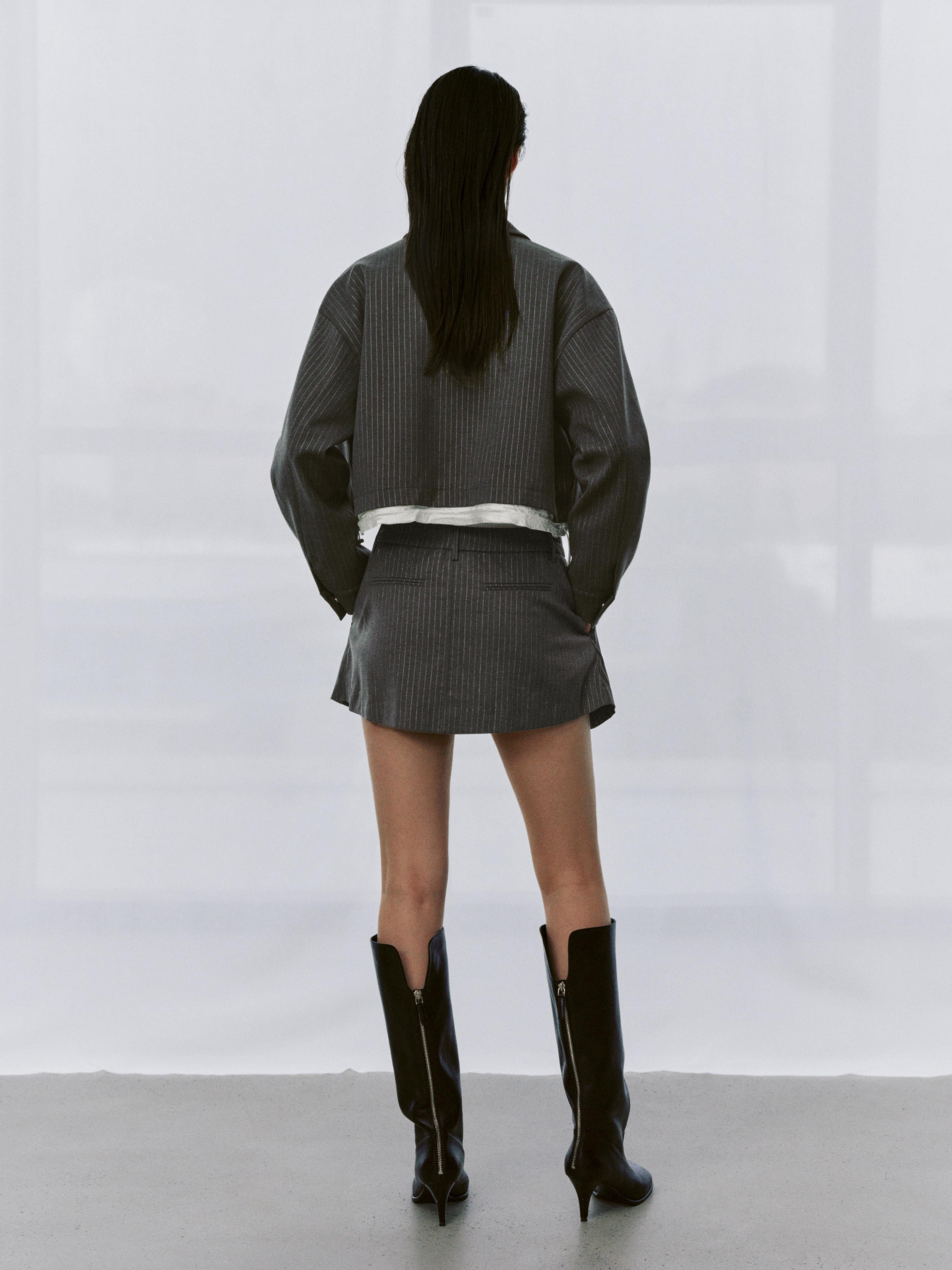 Urban Revivo 2 In 1 Striped Pleated Mini Skirts