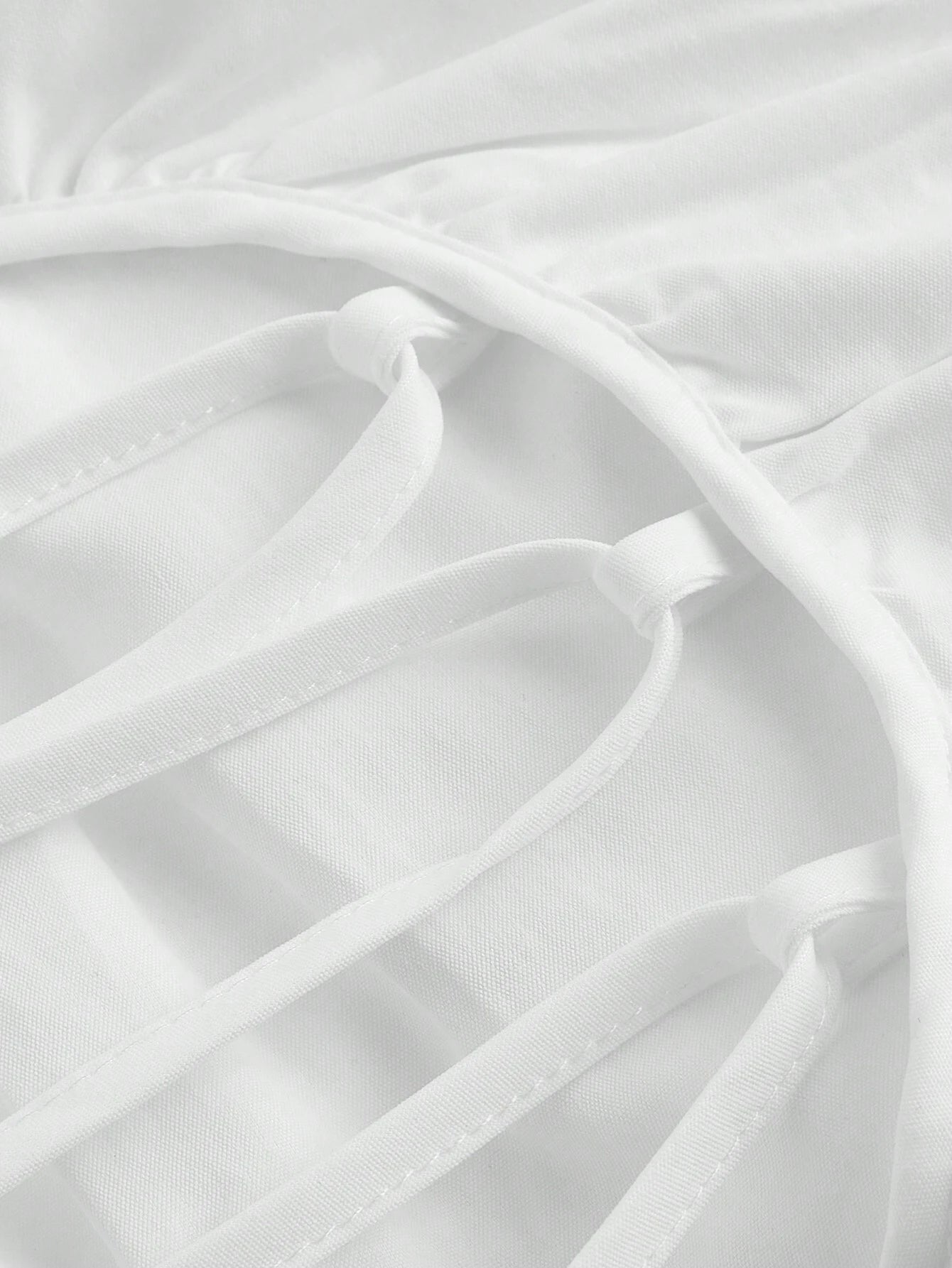 Sleeveless Side-Tie Minimalist Midi Dress-White