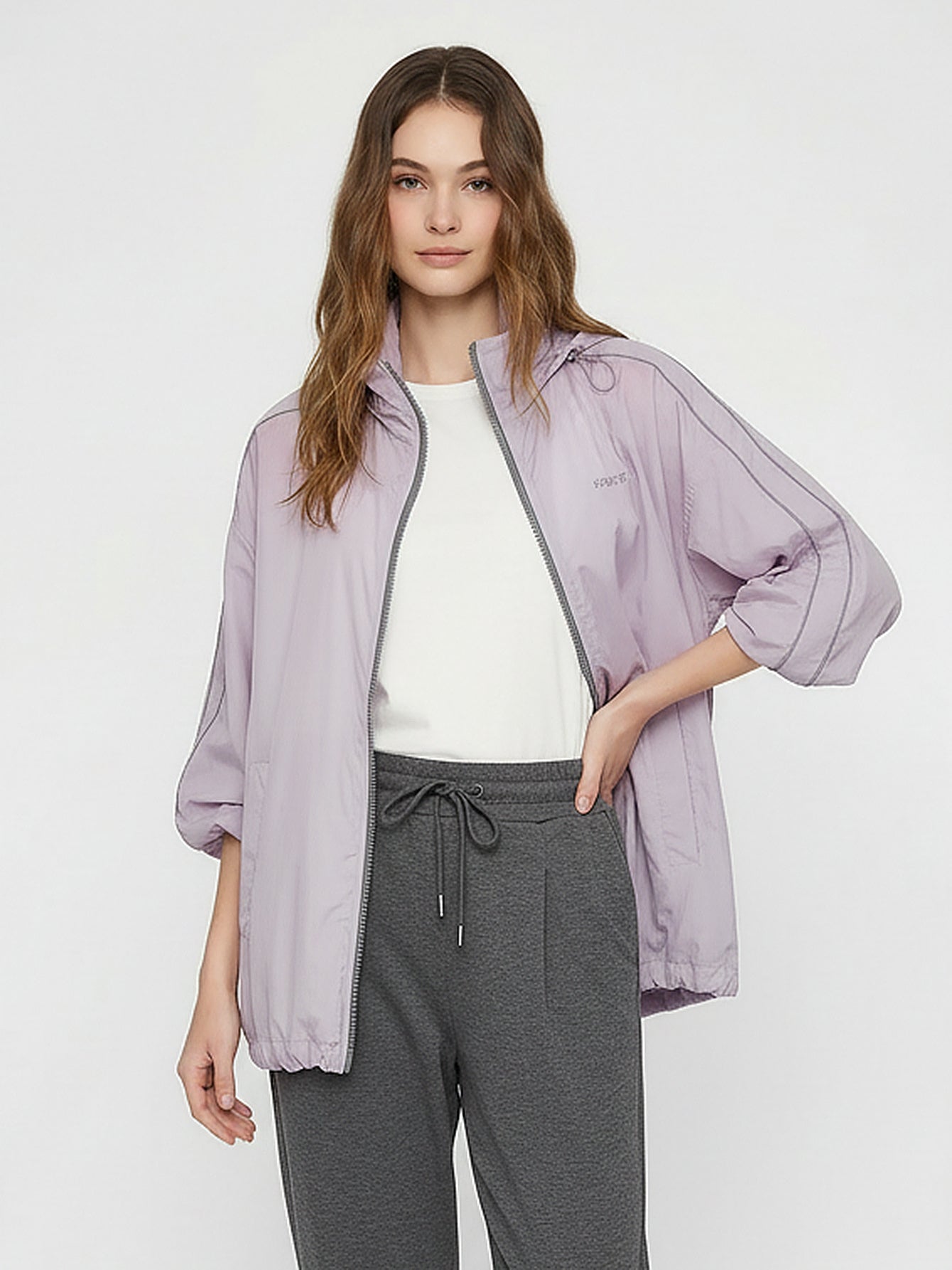 Hooded Zipper Loose Coat