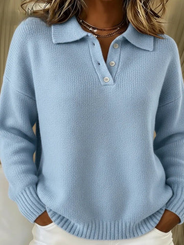 Cozy Button Up Knit Pullover Sweater
