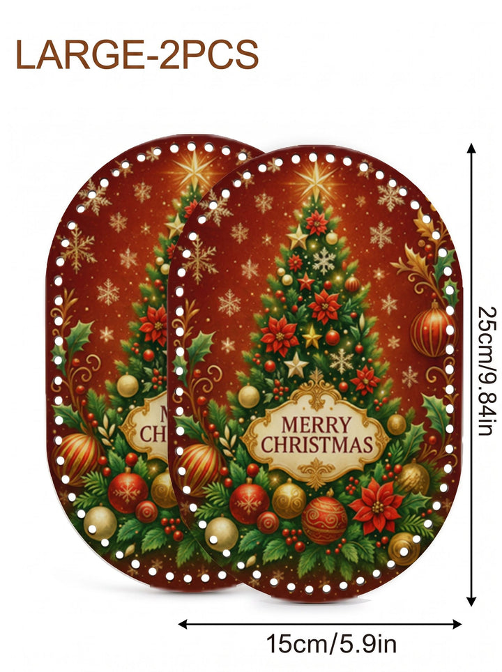 MERRY CHRISTMAS Wooden Basket Bottom