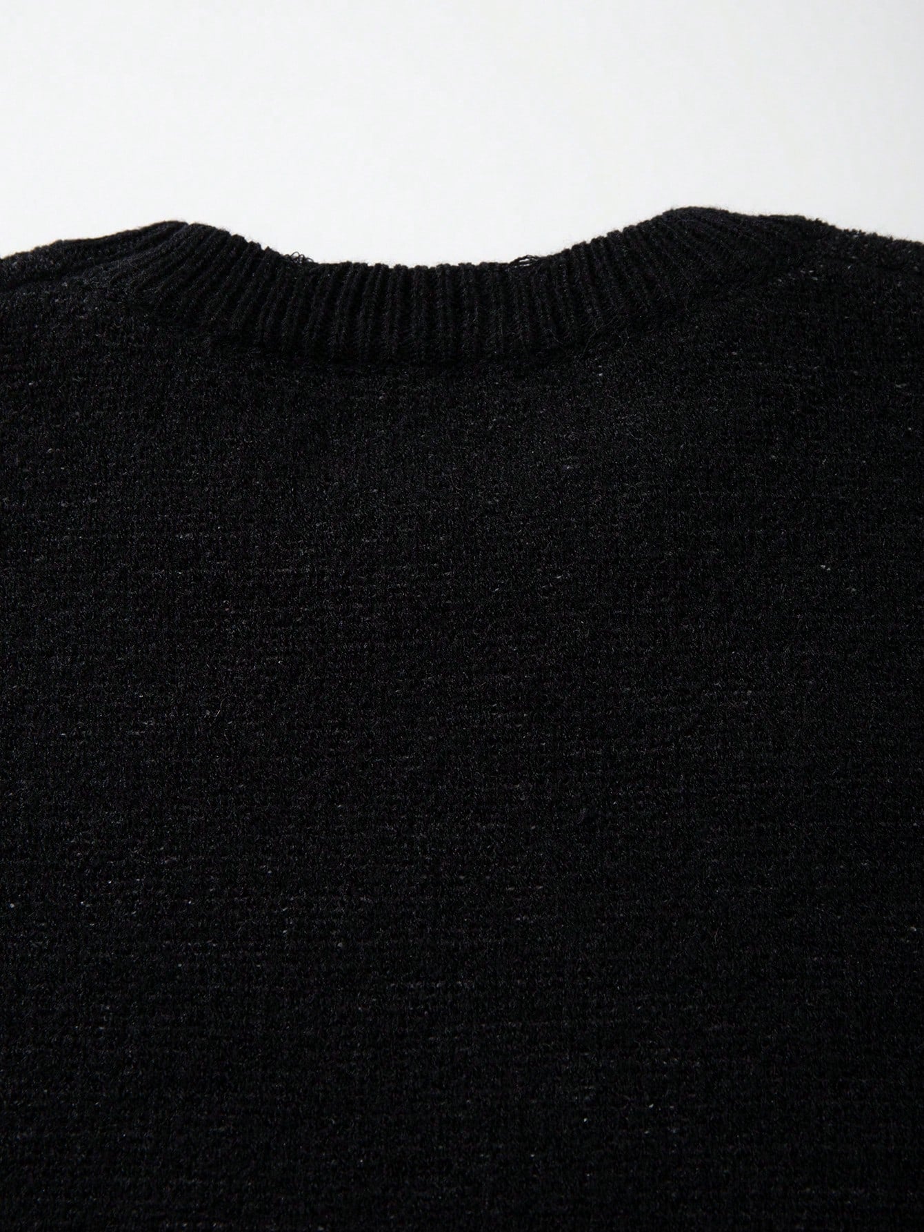 Oversized Graphic Distressed Knit Sweater
