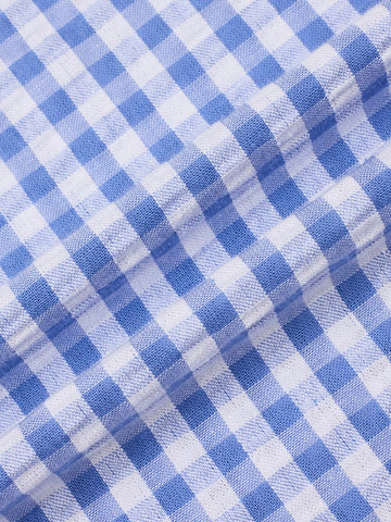 Urban Revivo Wide-Leg Pants-Sky Blue Check