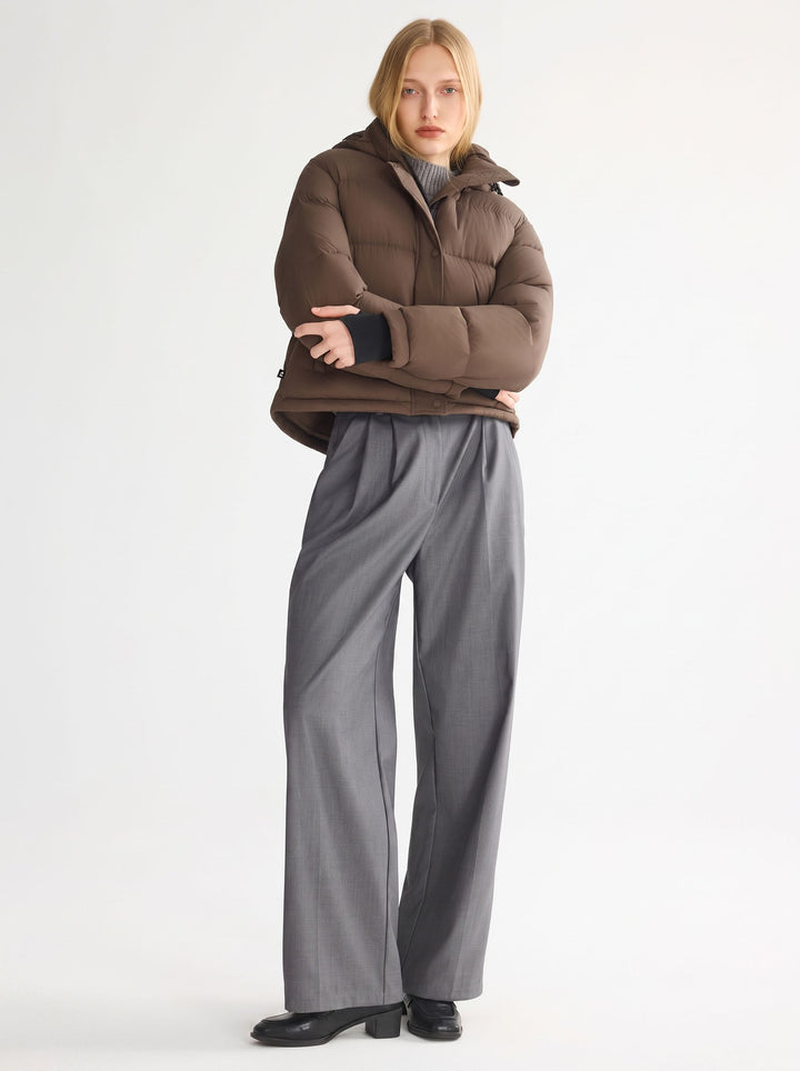 Cropped Stand Collar Puffer Jacket