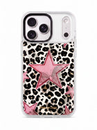 Pink Star and Butterfly Leopard Print Phone Case