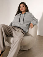 Oversized Cropped Zip Up Hoodie