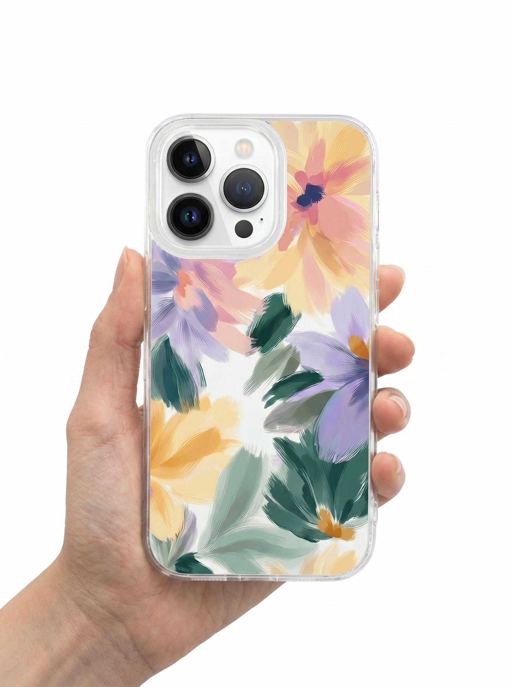 Watercolor Floral Clear Protective Phone Case