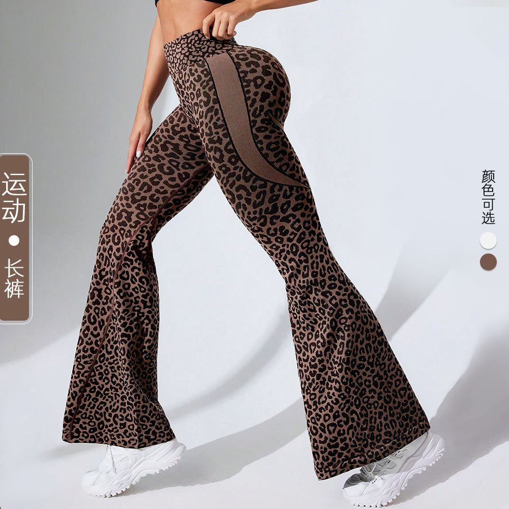 Butt Lifting Leopard Print Yoga Flare Pants