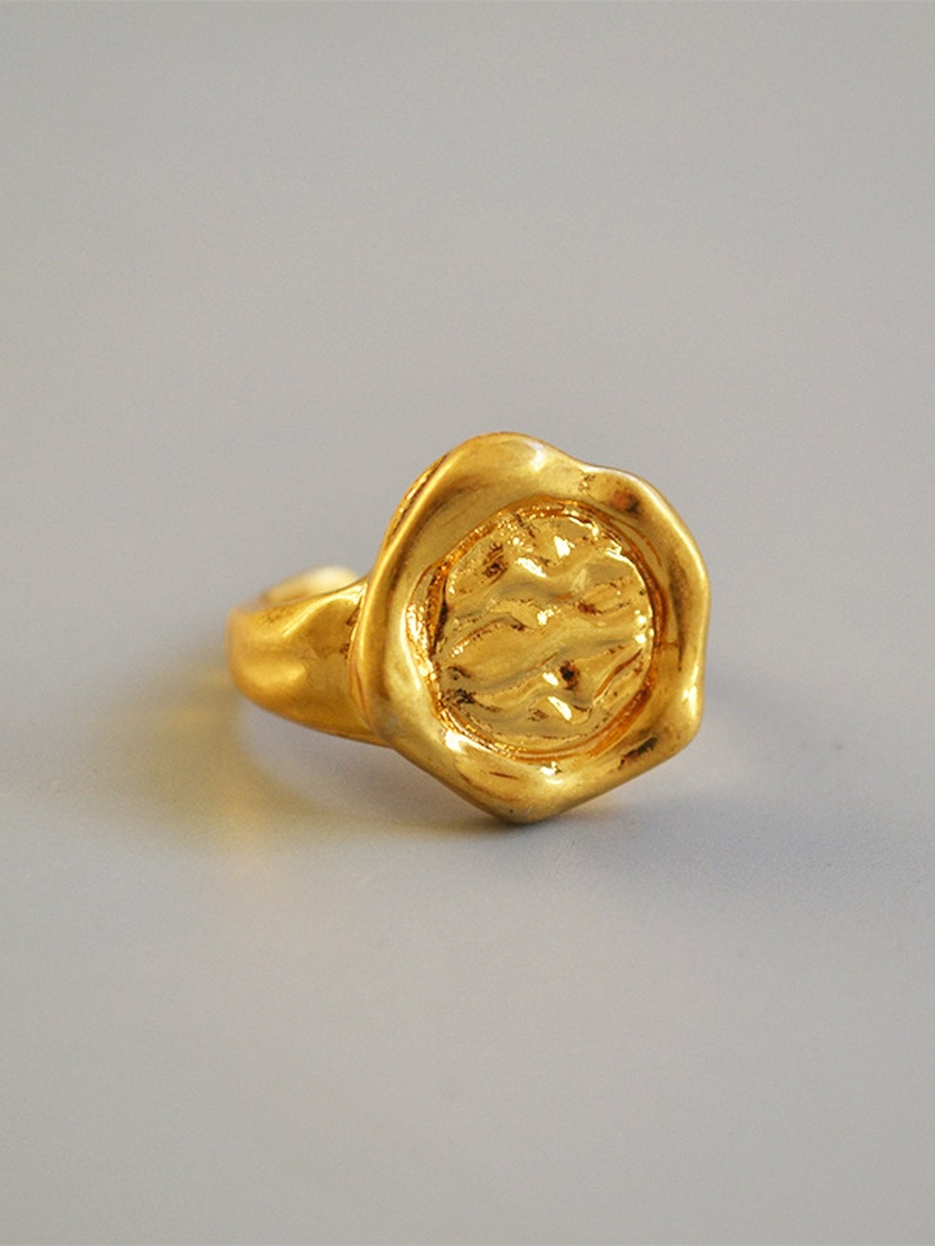 Textured Gold Organic Statement Ring