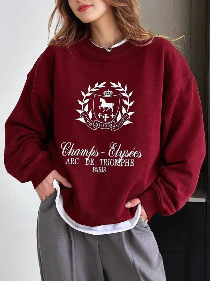 Oversized Graphic Printed Crewneck Sweatshirt