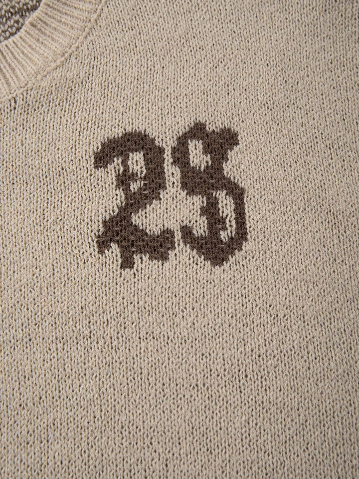 Oversized Grunge Cross Graphic Knit Sweater