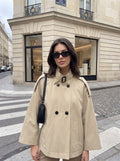 Cropped Double Breasted Trench Coat