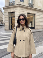 Cropped Double Breasted Trench Coat