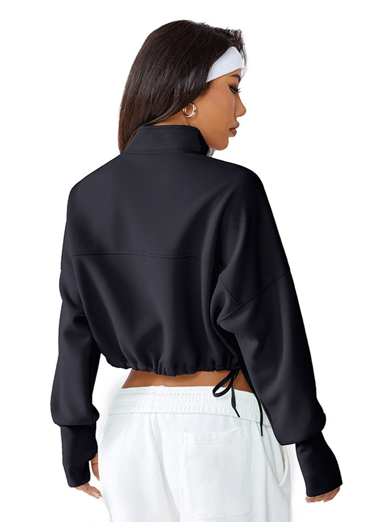 Cropped Half Zip Athletic Jacket