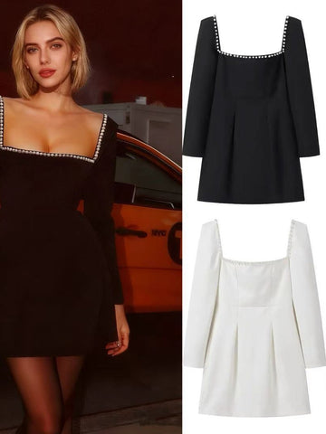 Elegant Long Sleeve Mini Dress