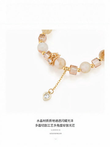 Elegant Crystal Beaded Charm Bracelet