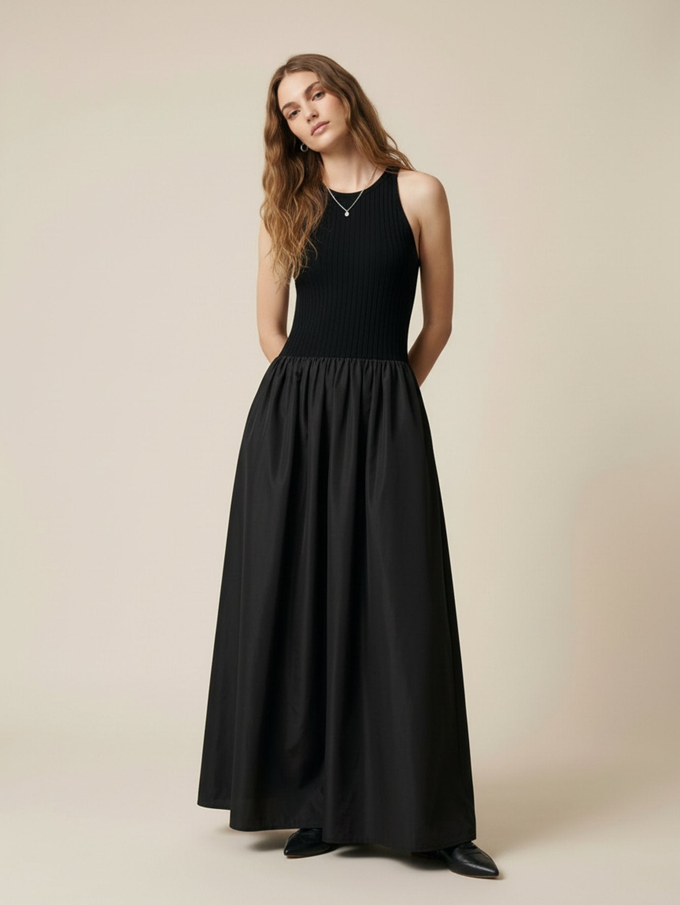 Sleeveless Paneled Tank Dress