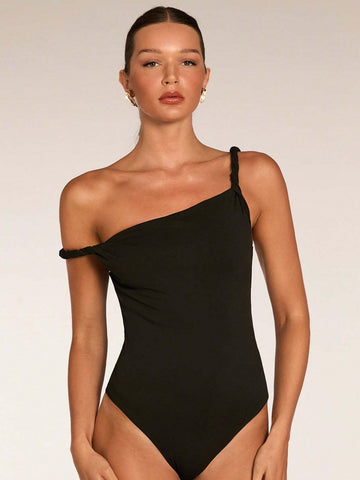 Twisted Shoulder Straps Bodysuit