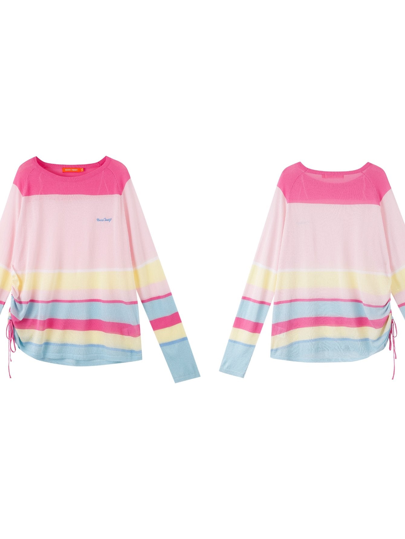 Striped Drawstring Side Knit Sweater