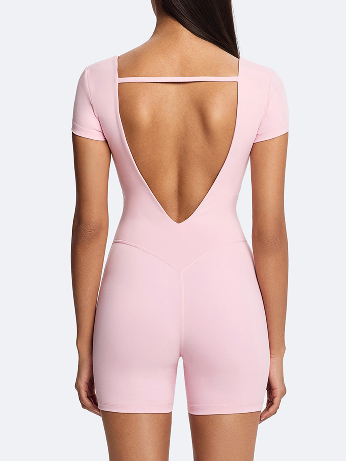 Open Back Sculpting Workout Romper