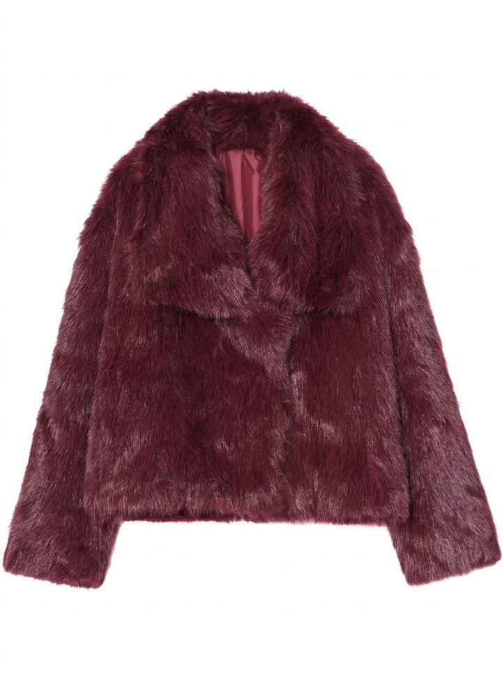 Luxurious Cropped Faux Fur Coat
