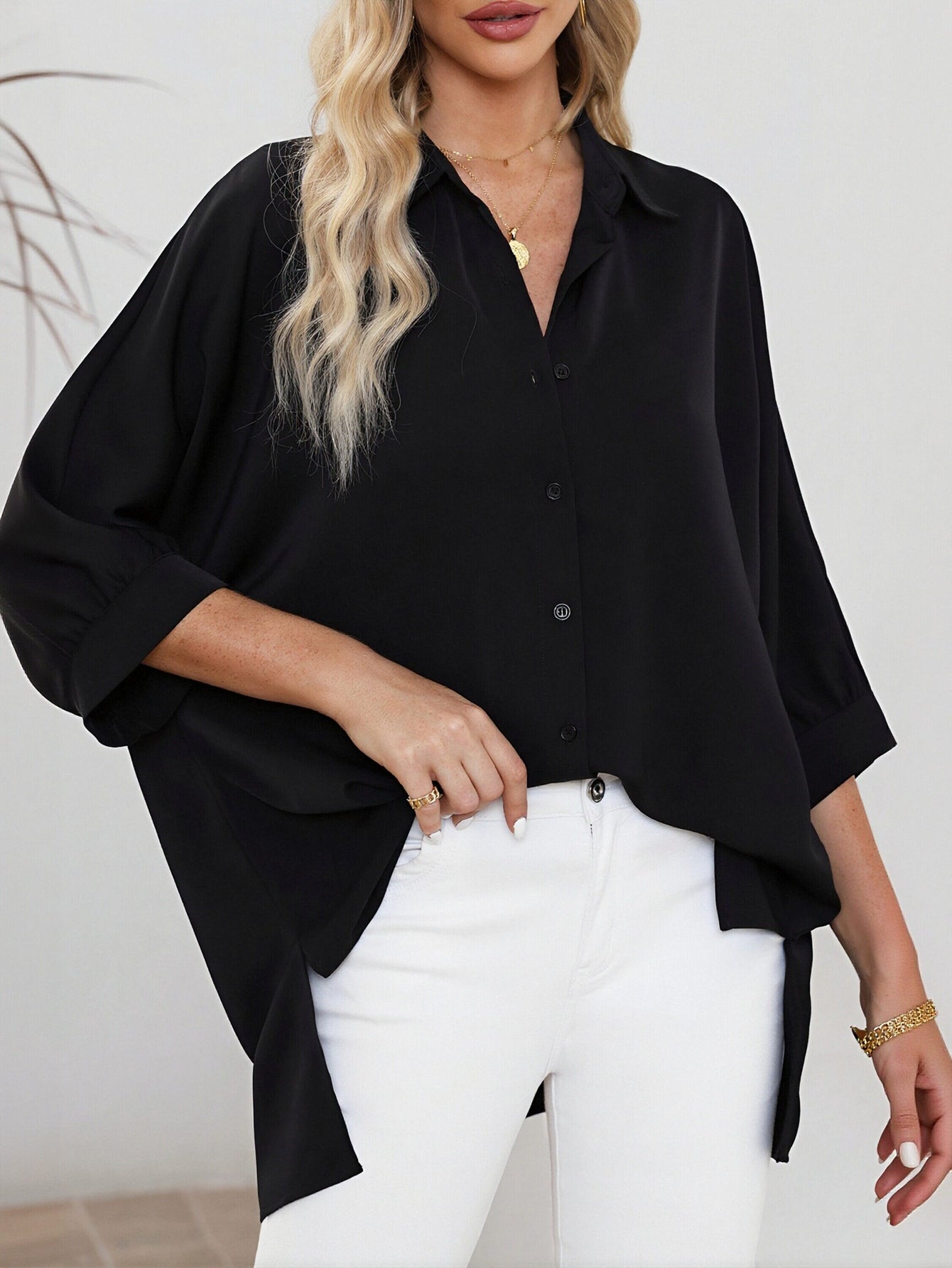 Casual Oversized Button Down Shirt