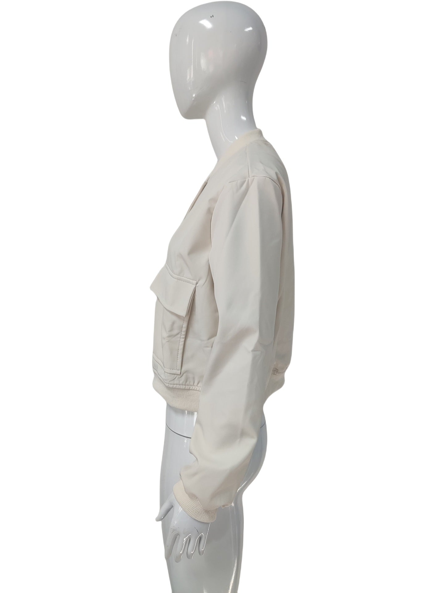 Casual Button Up Utility Bomber Jacket